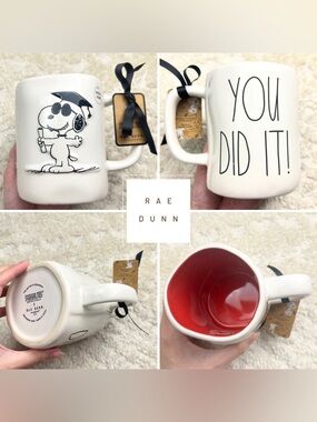 Rae Dunn Peanuts Snoopy Graduation Mug